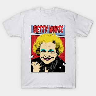 Betty White Pop Art Comic Style T-Shirt